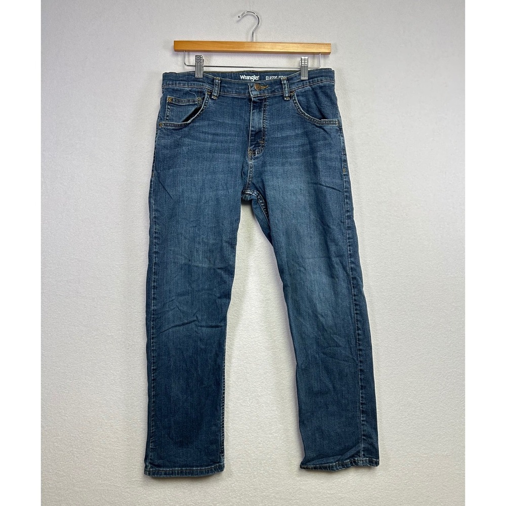 Wrangler Kids Classic Straight Fit‎ Blue Denim Jeans Size 16 Husky